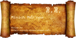 Minich Mínea névjegykártya